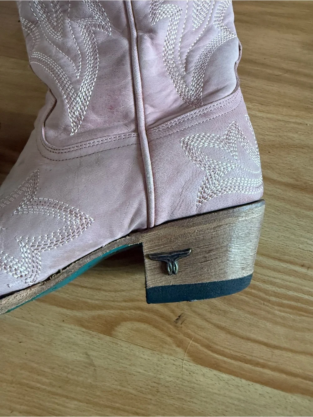 Ladies Lane Saratoga Western Cowboy Cowgirl Boots Snip Square Toe Blush Pink - 9